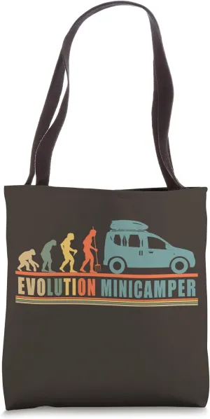 Camping-Camper Microcamper Travel-Caravan Vintage Minicamper Tote Bag