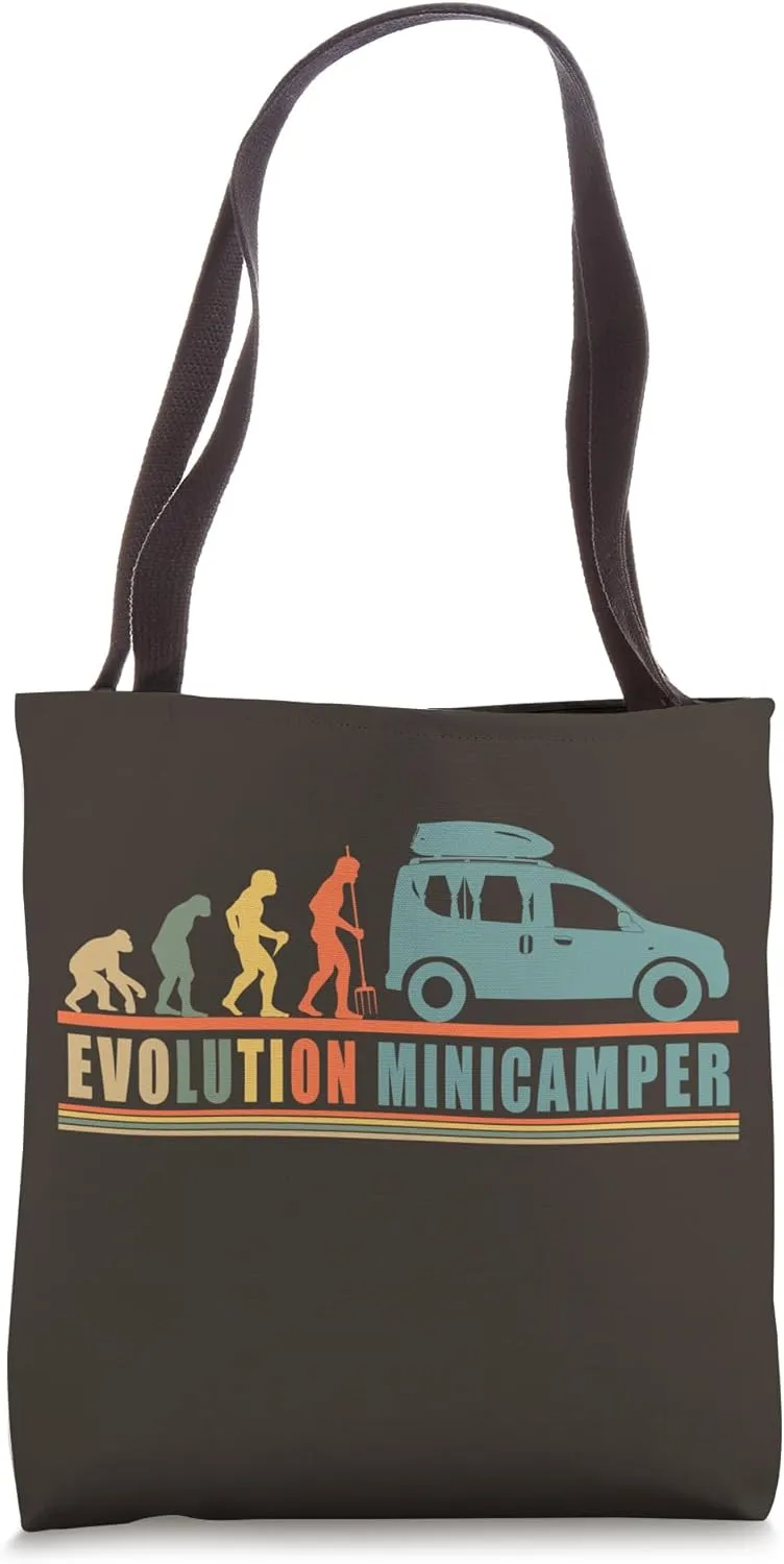 Camping-Camper Microcamper Travel-Caravan Vintage Minicamper Tote Bag