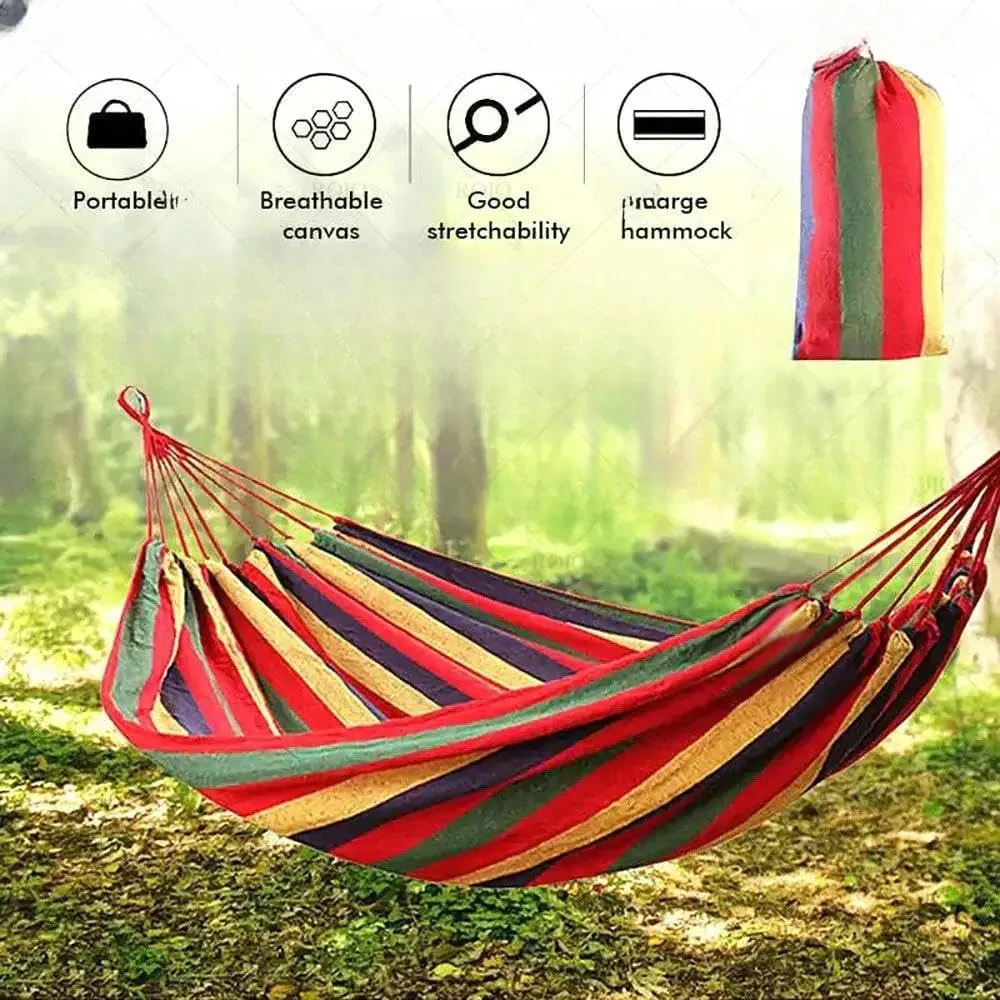 Camping Hammock Thickened Durable Fabric Canvas Single Hammocks Travel Swing Chair Hanging Bed