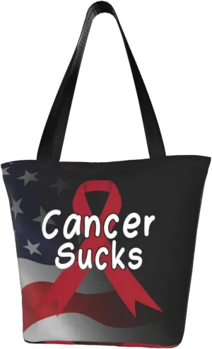 Cancer Sucks Multiple Cancer Awareness Fashion Shoulder Bag Large Capacity For Man Or Woman