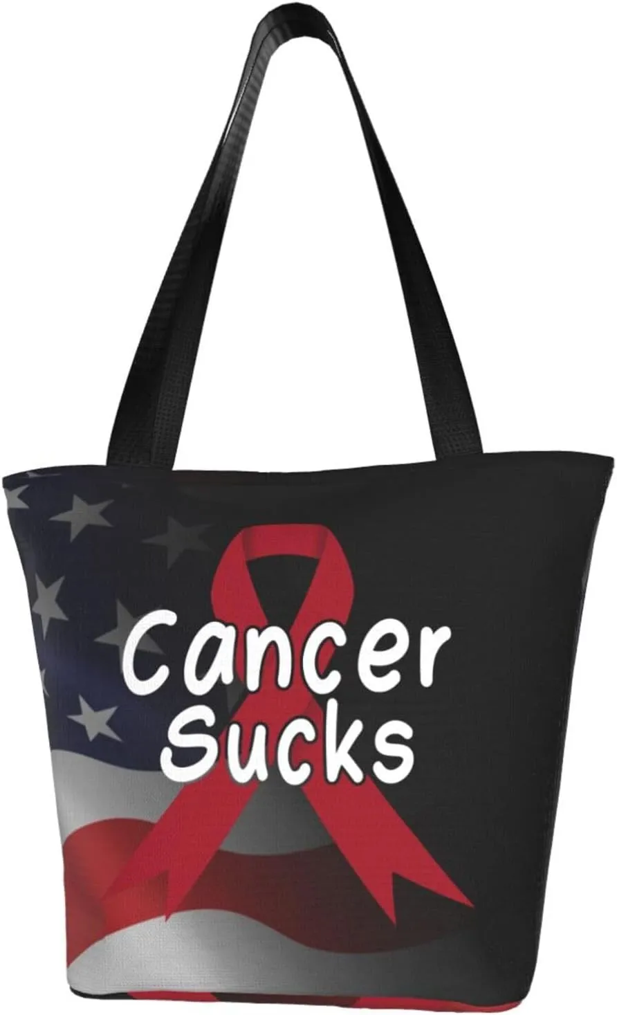 Cancer Sucks Multiple Cancer Awareness Fashion Shoulder Bag Large Capacity For Man Or Woman