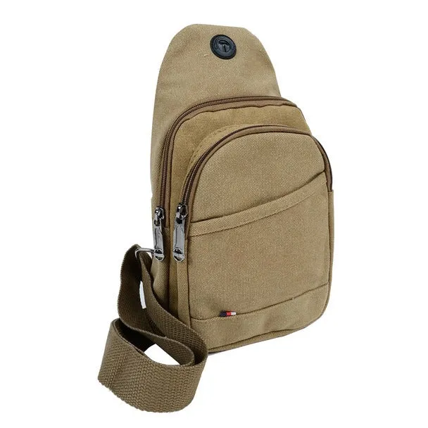 Canvas Crossbody Sling Bag with Adjustable Strap