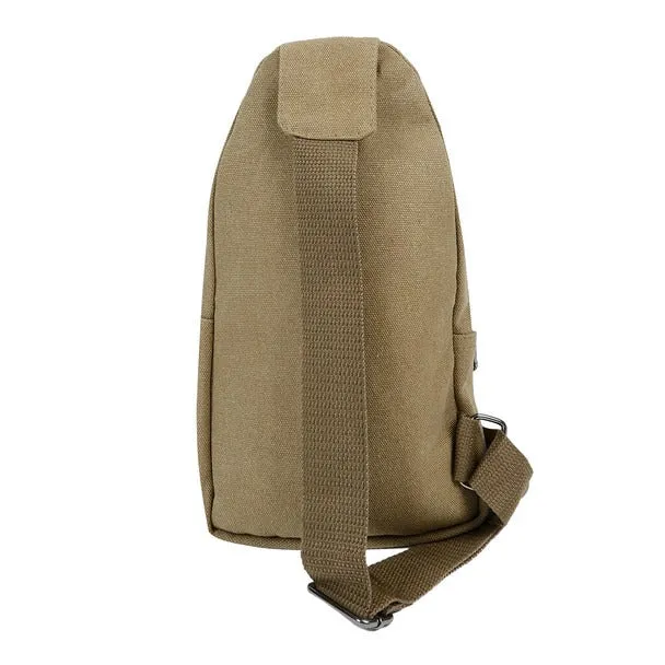 Canvas Crossbody Sling Bag with Adjustable Strap