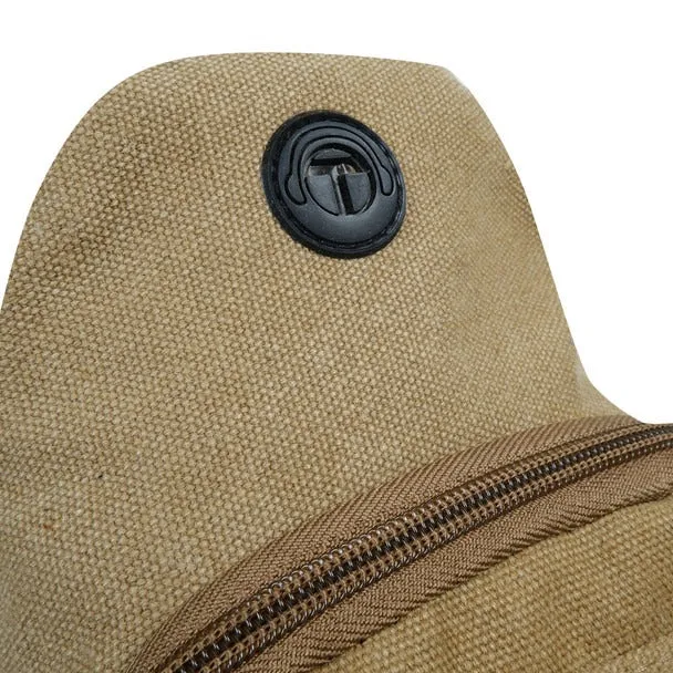 Canvas Crossbody Sling Bag with Adjustable Strap