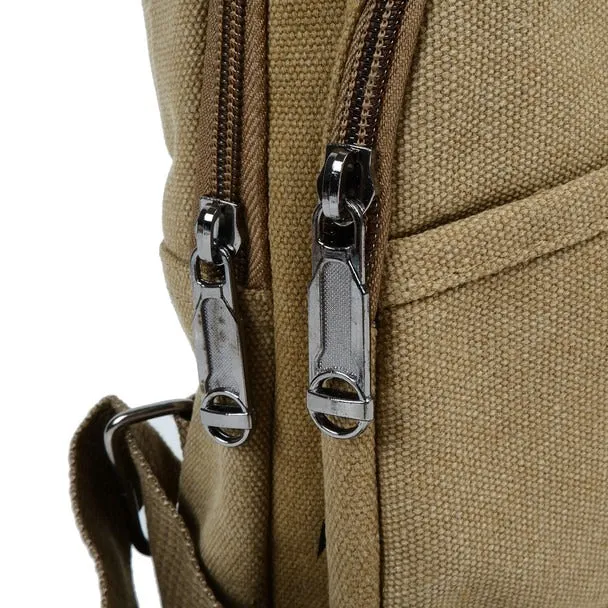 Canvas Crossbody Sling Bag with Adjustable Strap