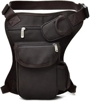 Canvas Hiking Waist Fanny Pack Tactical Drop Leg Bag Purse Running Waist Belt Hip Bag Outdoors Motorcycle Bike Cycling Pouch Shoulder Bag