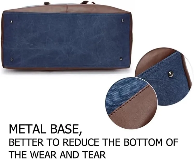 Canvas Leather Men Travel Bags Carry On Luggage Bag Men Duffel Bag Handbag Travel Tote Large Weekend Bag Dropshipping(Coffee Large)