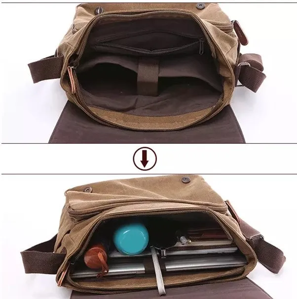 Canvas Messenger Bag - Medium
