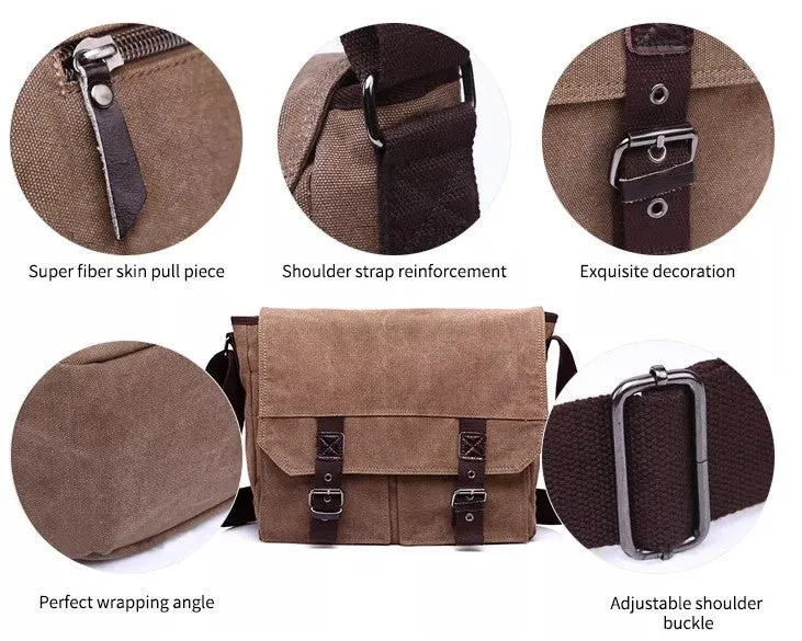 Canvas Messenger Bag - Medium