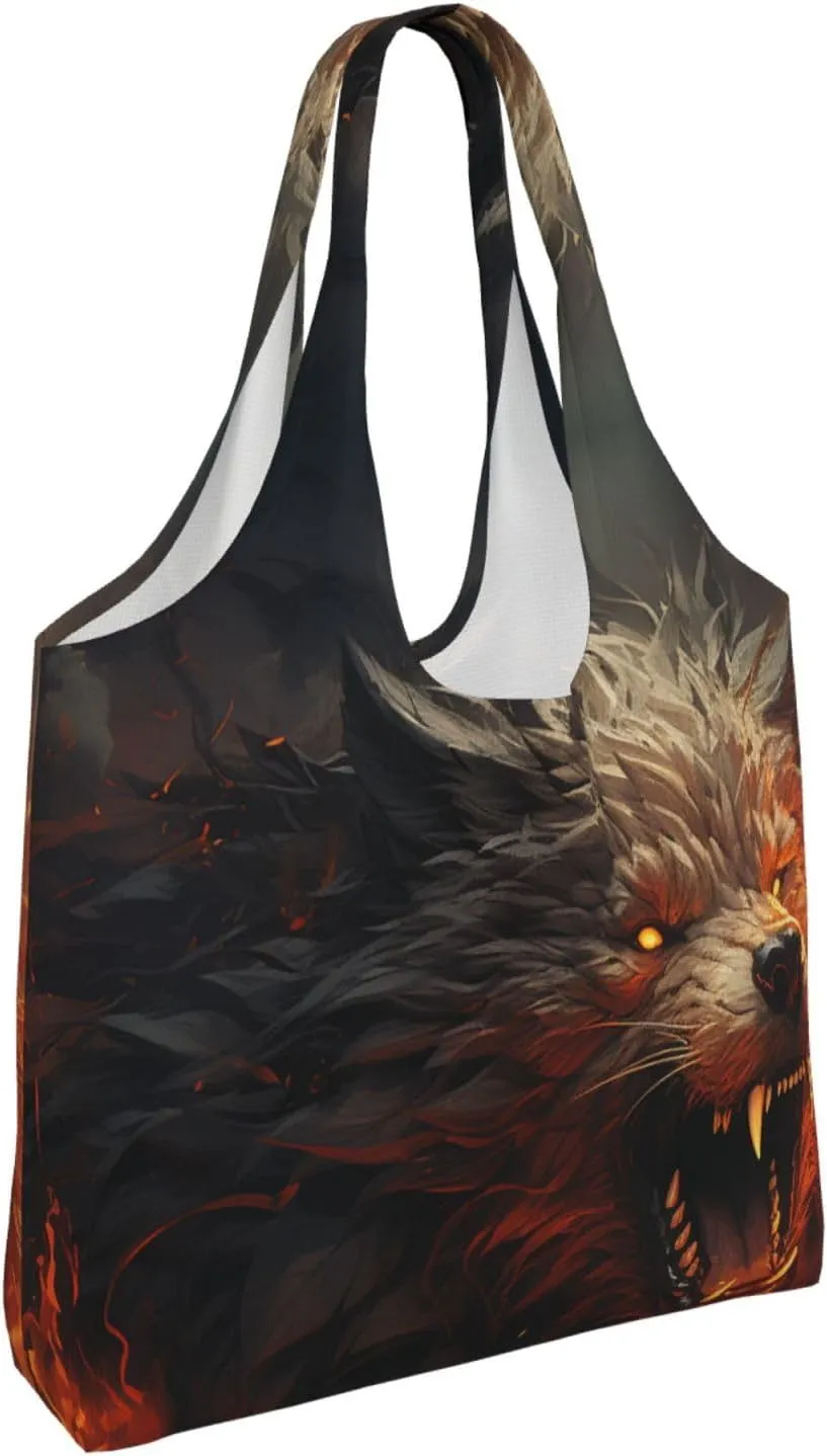 Canvas Tote Bag Lightweight Reusable Grocery Shopping Bag Yellow Flowers Handbag for Women Men