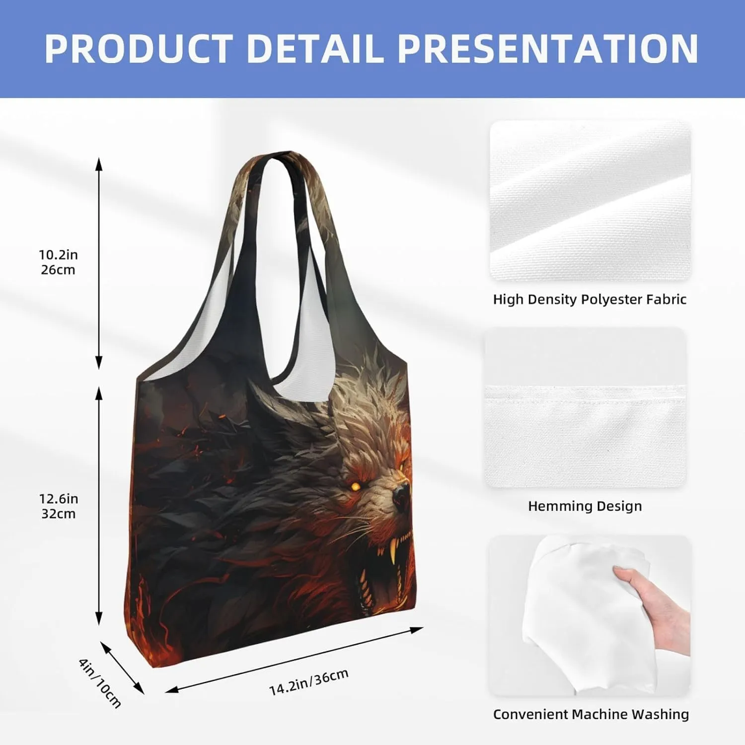 Canvas Tote Bag Lightweight Reusable Grocery Shopping Bag Yellow Flowers Handbag for Women Men
