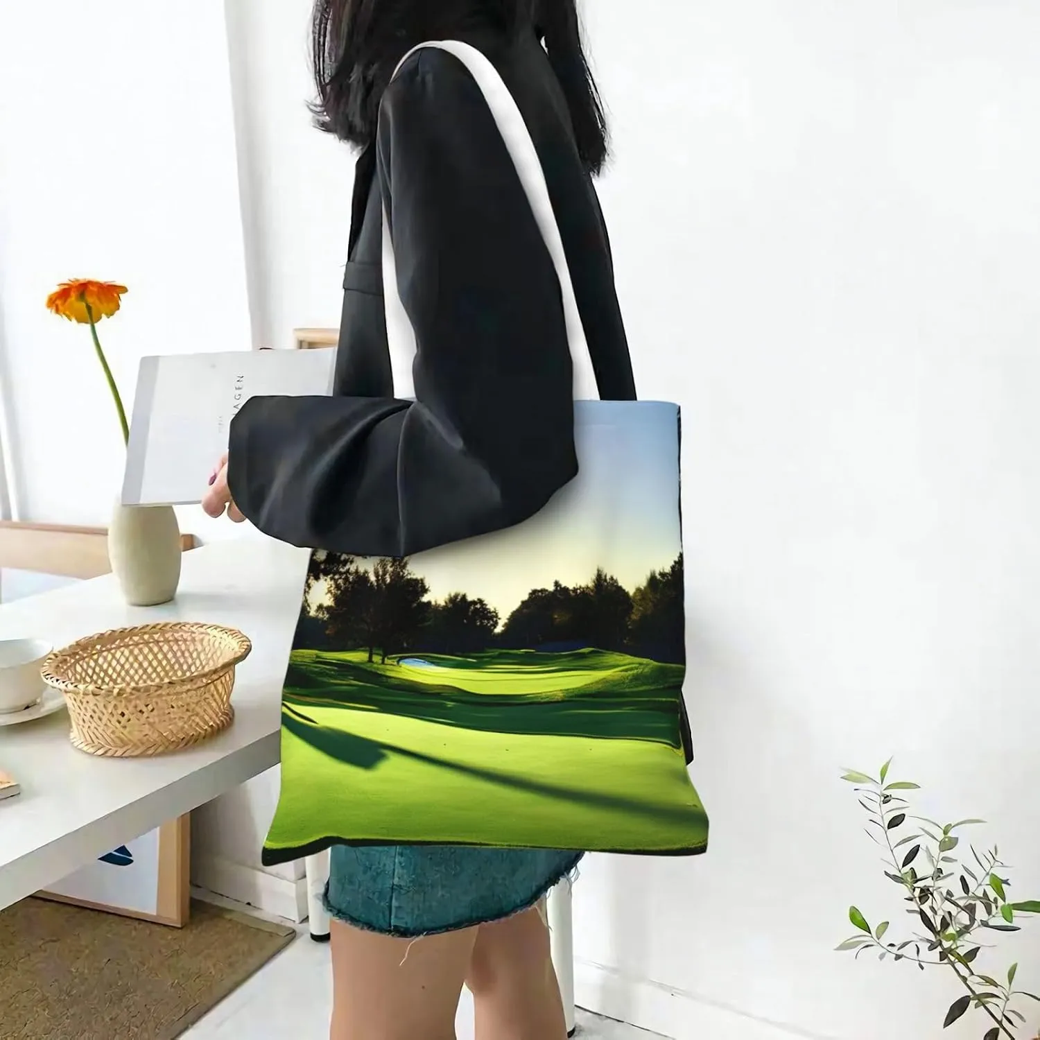 Canvas Tote Bags For Women,Tote Bag,Canvas Crossbody Bag For Office,Travel,Christmas Gift,Many Small Cactus Art Print