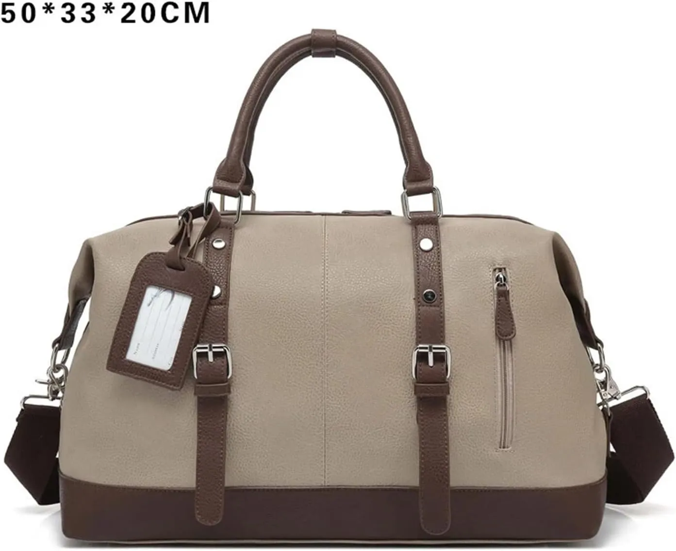 Canvas Travel Bag Men PU Leather Outdoor Luggage Travel Fitness Photography Bag Large Capacity Handbag Backpack(Dark Blue)
