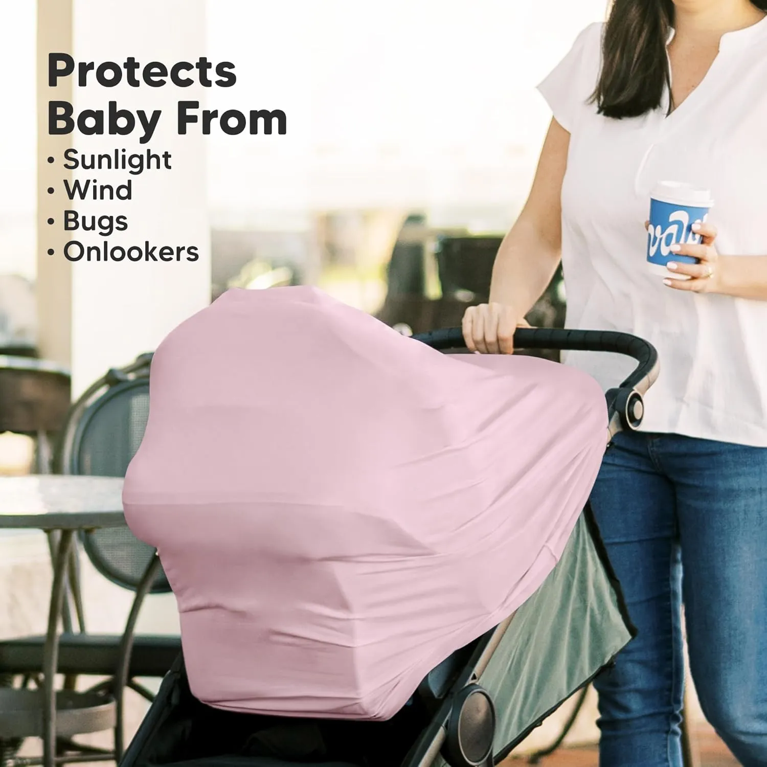 Car Seat Covers for Babies - Nursing Covers for Breastfeeding, Baby Car Seat Canopy for Girls, Boys, Nursing Essentials for Breastfeeding Women, Infant Stroller Privacy Protection (Mauve)