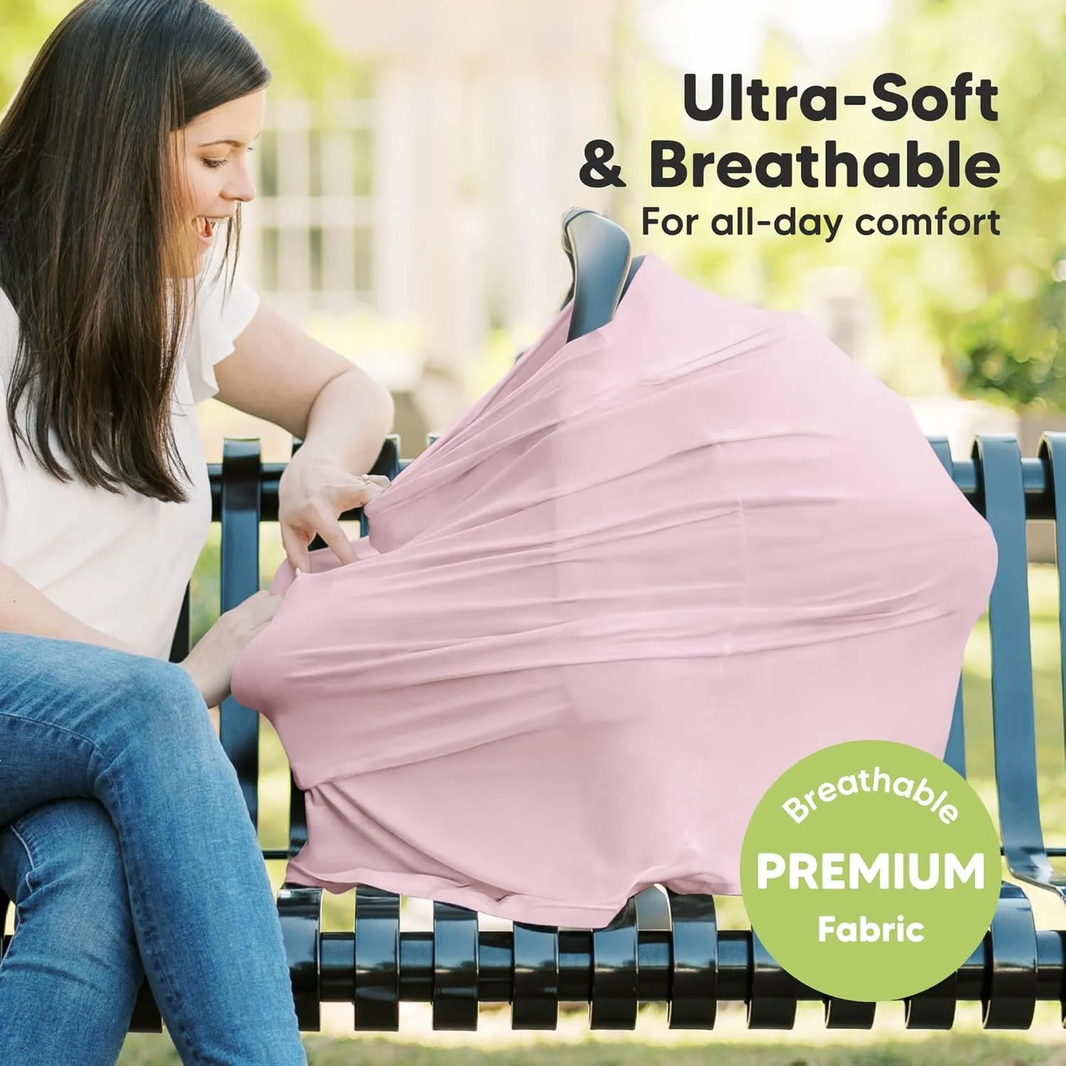 Car Seat Covers for Babies - Nursing Covers for Breastfeeding, Baby Car Seat Canopy for Girls, Boys, Nursing Essentials for Breastfeeding Women, Infant Stroller Privacy Protection (Mauve)