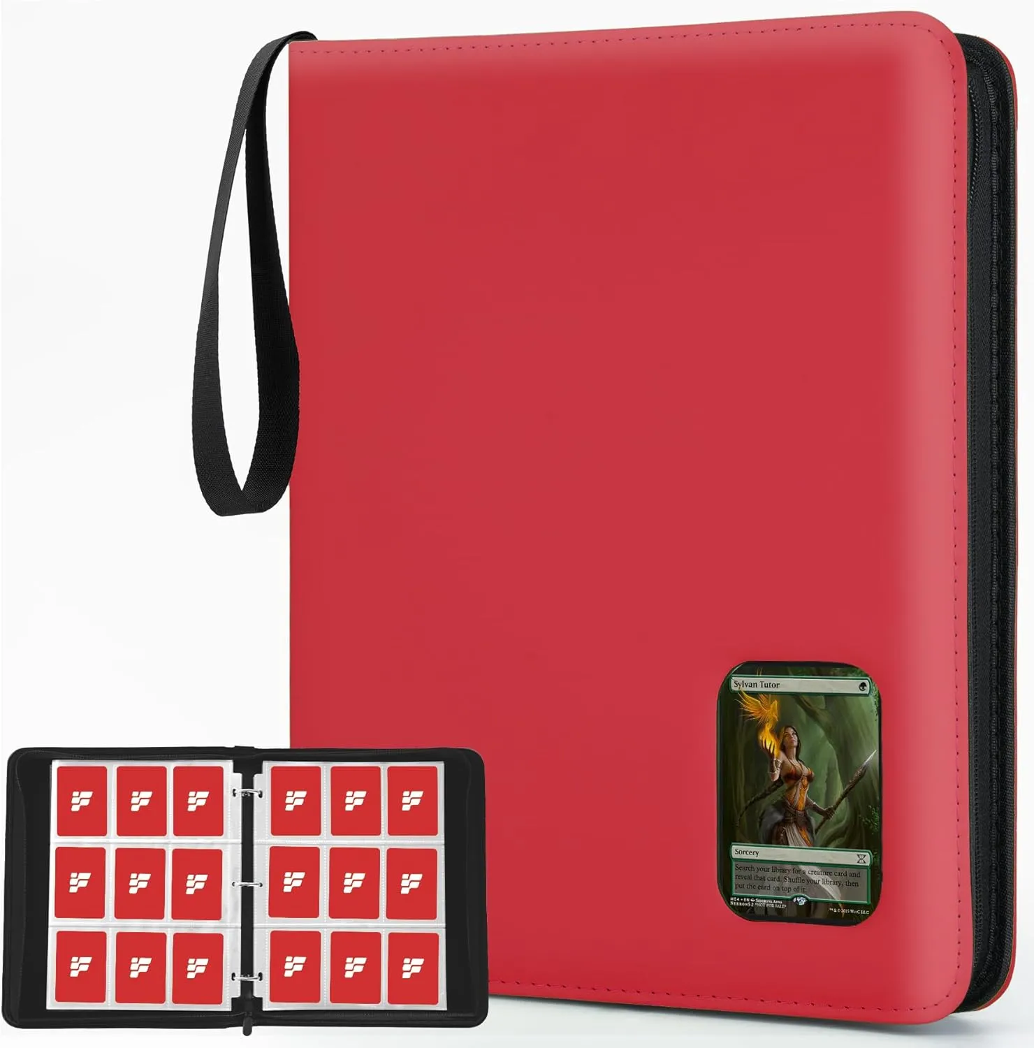 Card Binder 9 Pocket, Trading Card Binder with Clear Window Design, 720 Double Sided Pocket PU Collection Binder, Card Albums for MTG, TCG, and Sports Cards(Red)
