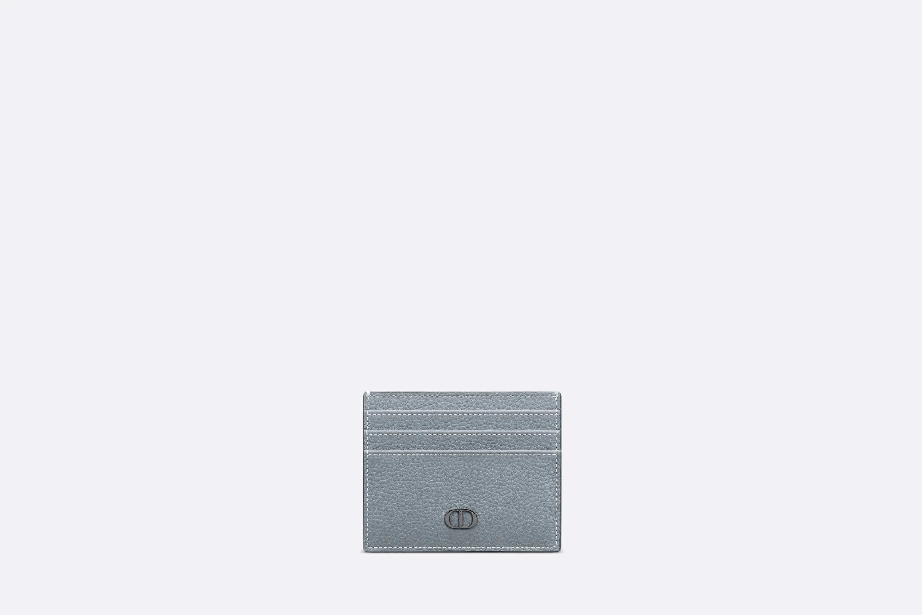 Card Holder • Dior Gray Grained Calfskin with CD Icon Signature