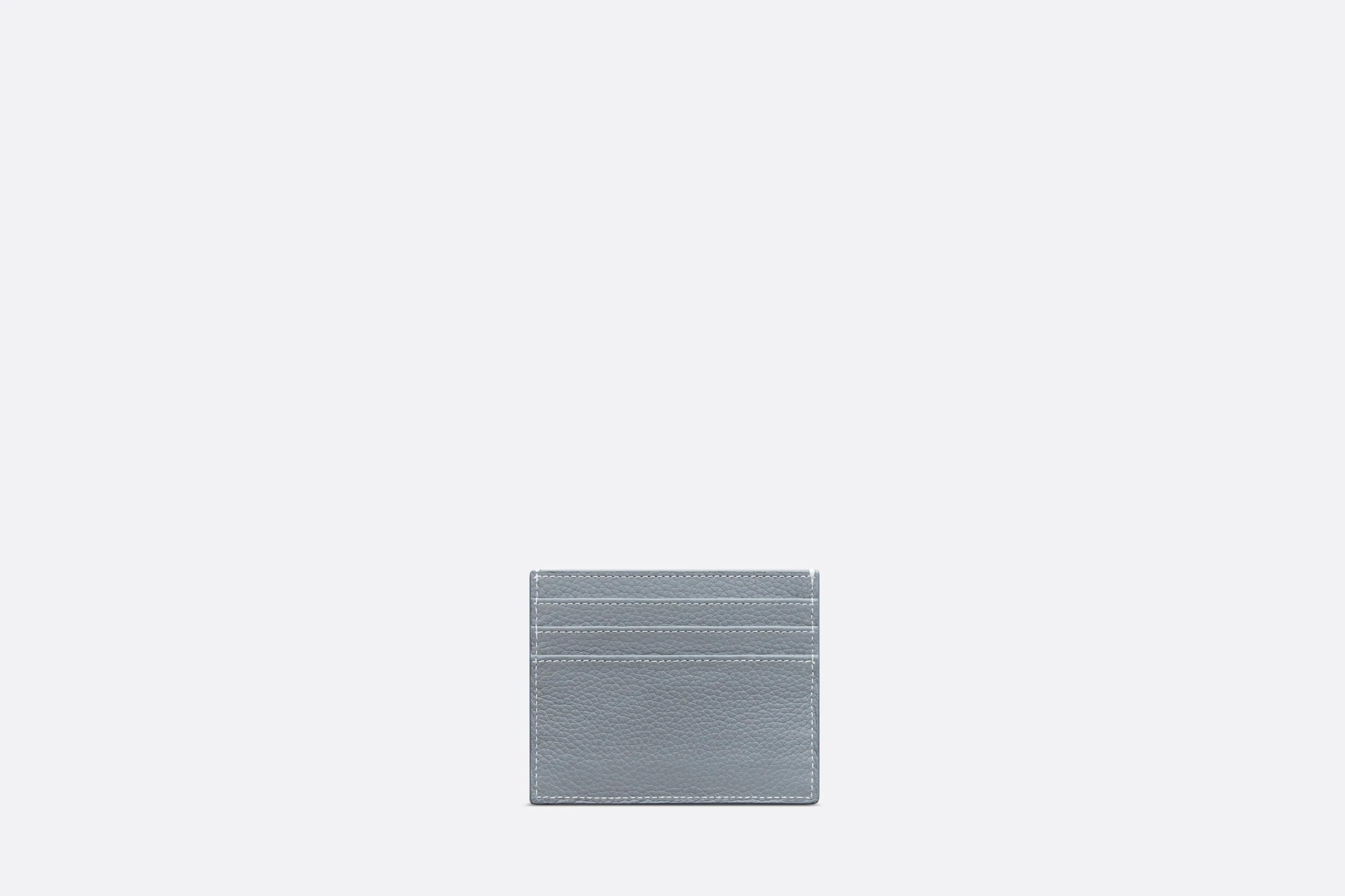 Card Holder • Dior Gray Grained Calfskin with CD Icon Signature