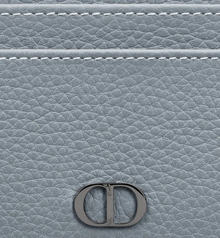 Card Holder • Dior Gray Grained Calfskin with CD Icon Signature