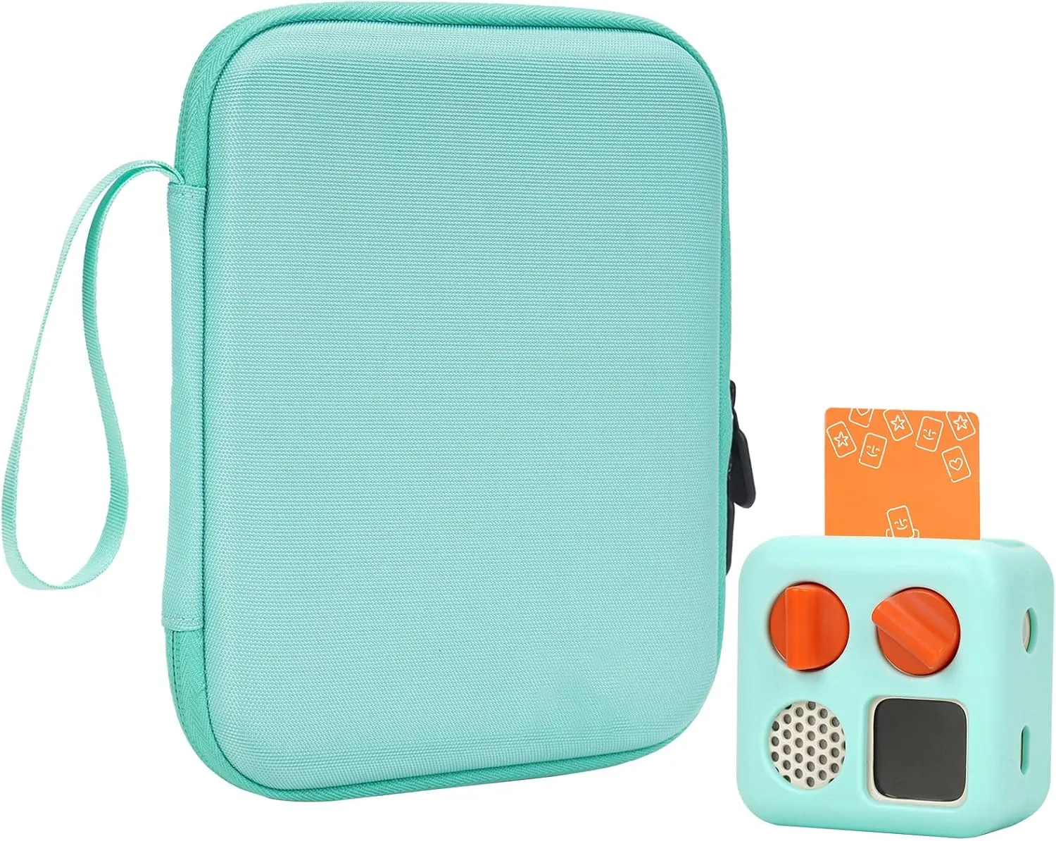 Card Holder for Yoto Cards – Kids Accessory, Soft Portable Folder with Zipper & 96 Pockets Player & Mini Audiobook Cards, Card Binder Case with Yoto Mini Silicone Case for Travel (Green)