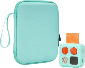 Card Holder for Yoto Cards – Kids Accessory, Soft Portable Folder with Zipper & 96 Pockets Player & Mini Audiobook Cards, Card Binder Case with Yoto Mini Silicone Case for Travel (Green)
