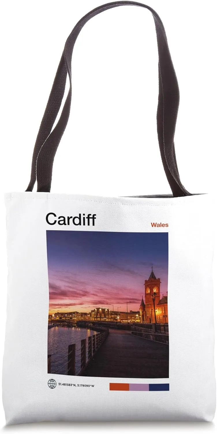 Cardiff Travel Art - Cardiff Souvenir Wales - Welsh Tote Bag