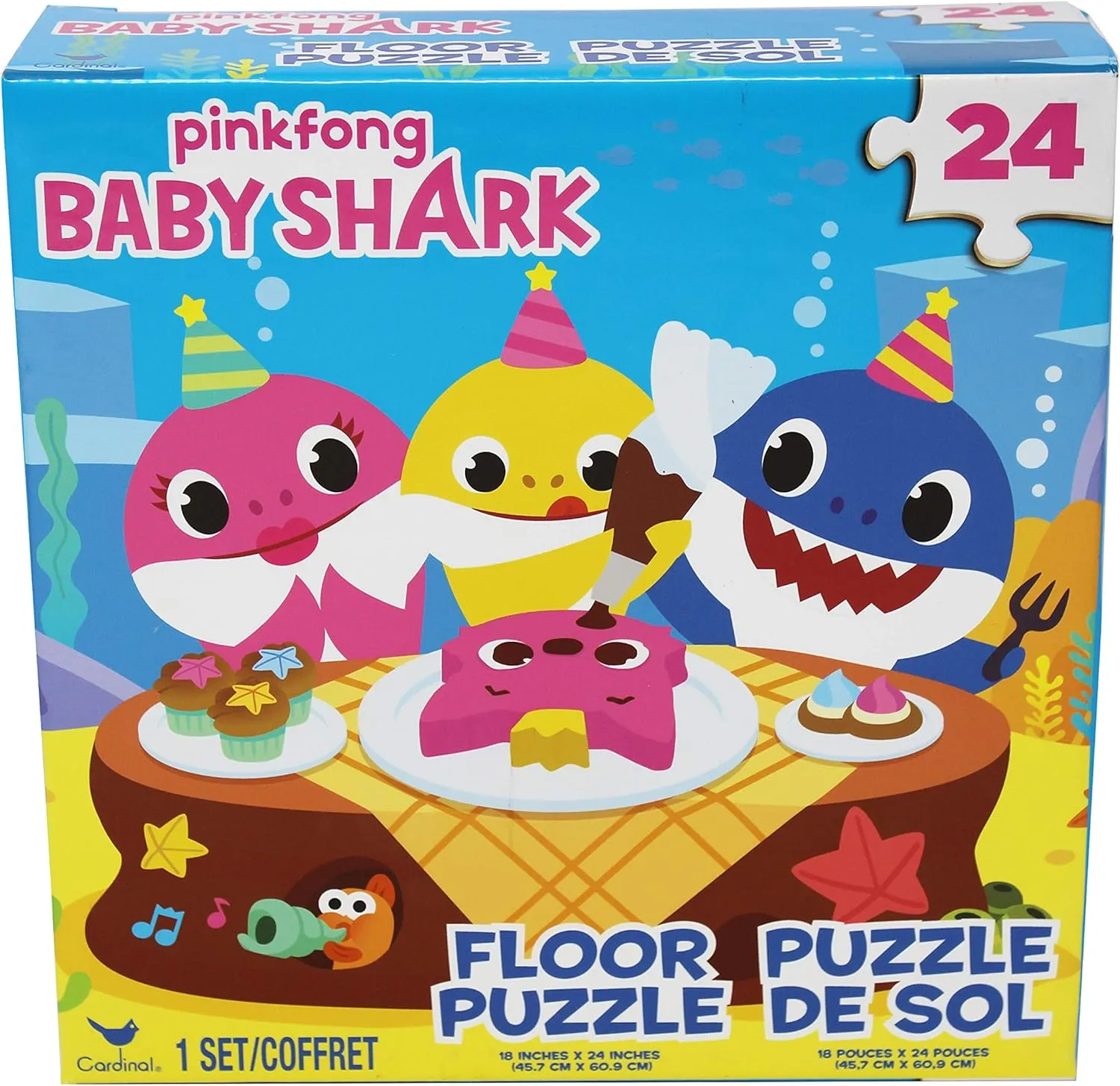 Cardinal Games 6054915 Baby Shark 24pc Floor Puzzle, Multi Colour