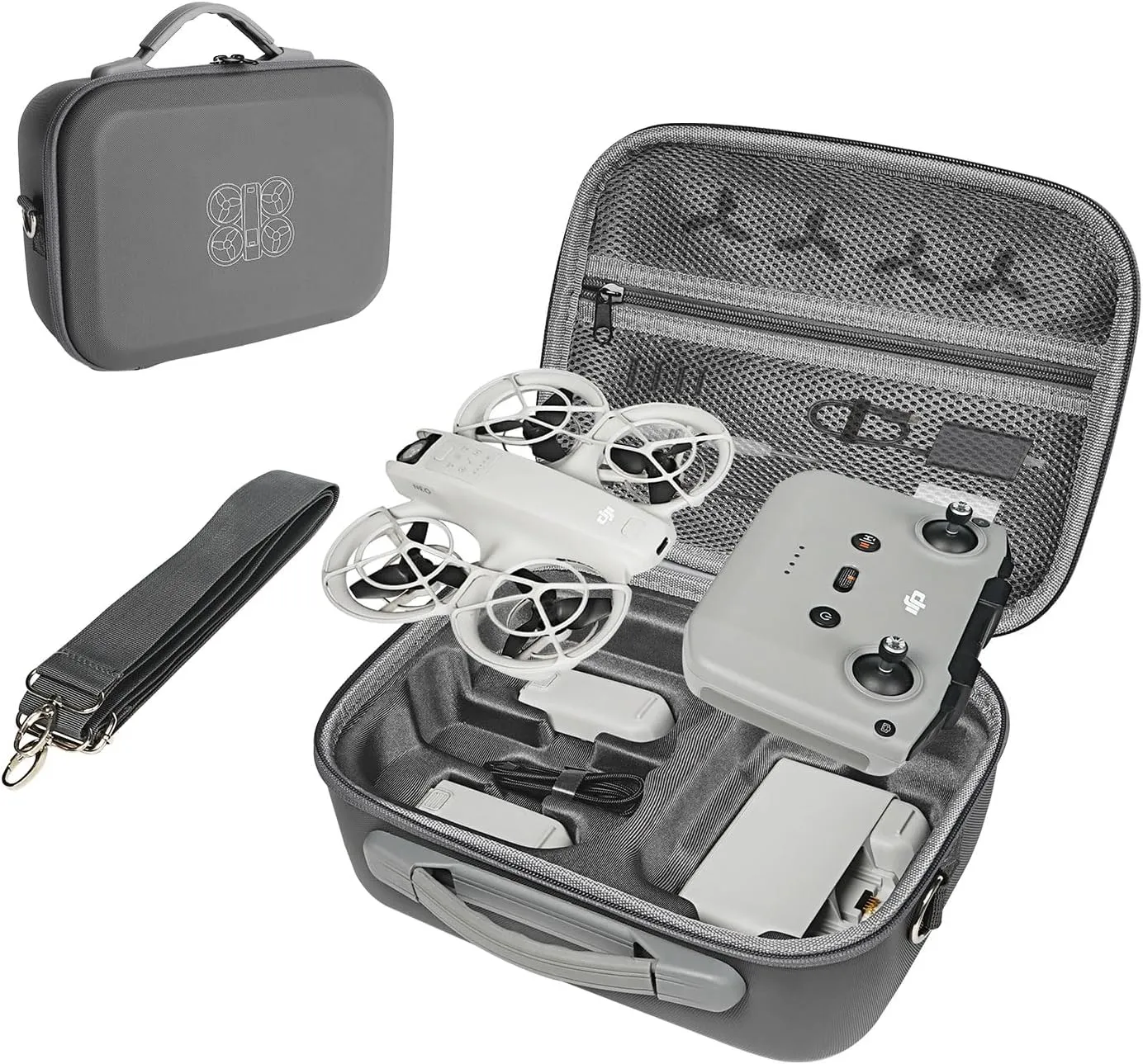 Carrying Case for DJI Neo Fly More Combo, Portable PU Leather Shoulder Bag, Waterproof Storage Bag with Adjustable Strap for DJI Neo Drone, RC-N3/N2 Remote Controller, Battery, Charging Hub