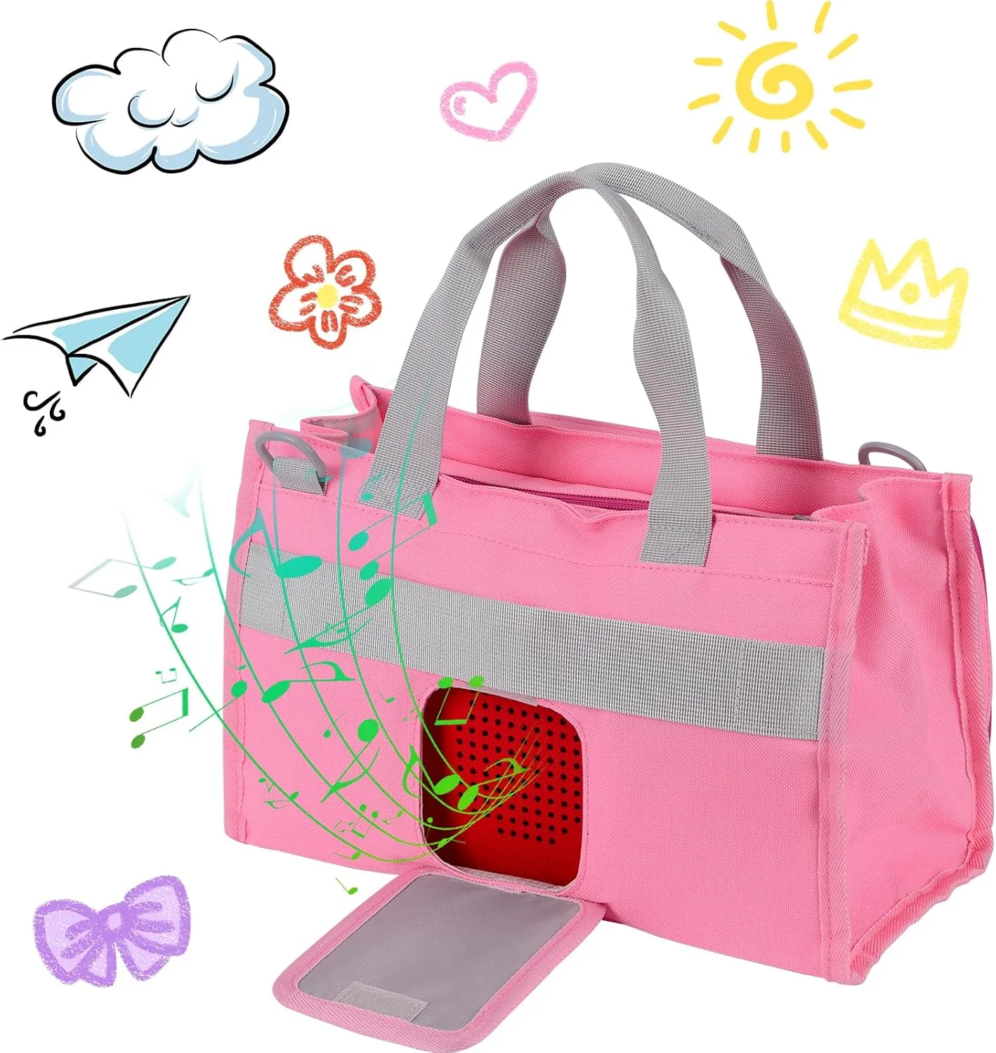 Carrying Case for Toniebox Starter Set, Travel Storage Bag for Tonies Figures, Headphone & Charging Station (Pink)