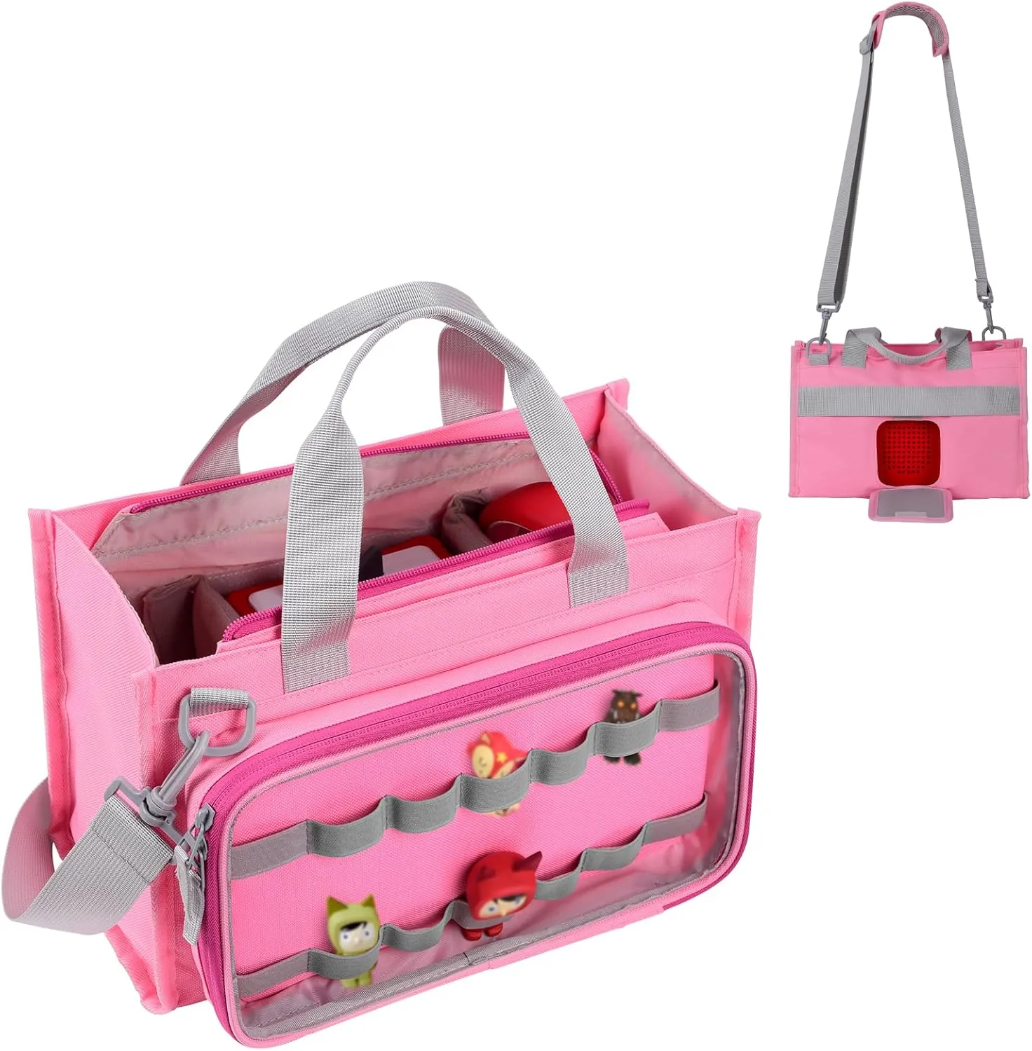 Carrying Case for Toniebox Starter Set, Travel Storage Bag for Tonies Figures, Headphone & Charging Station (Pink)