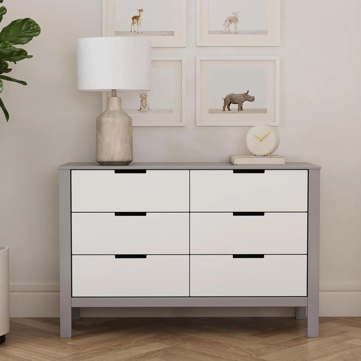 Carter's by DaVinci Colby 6-Drawer Dresser in Grey and White