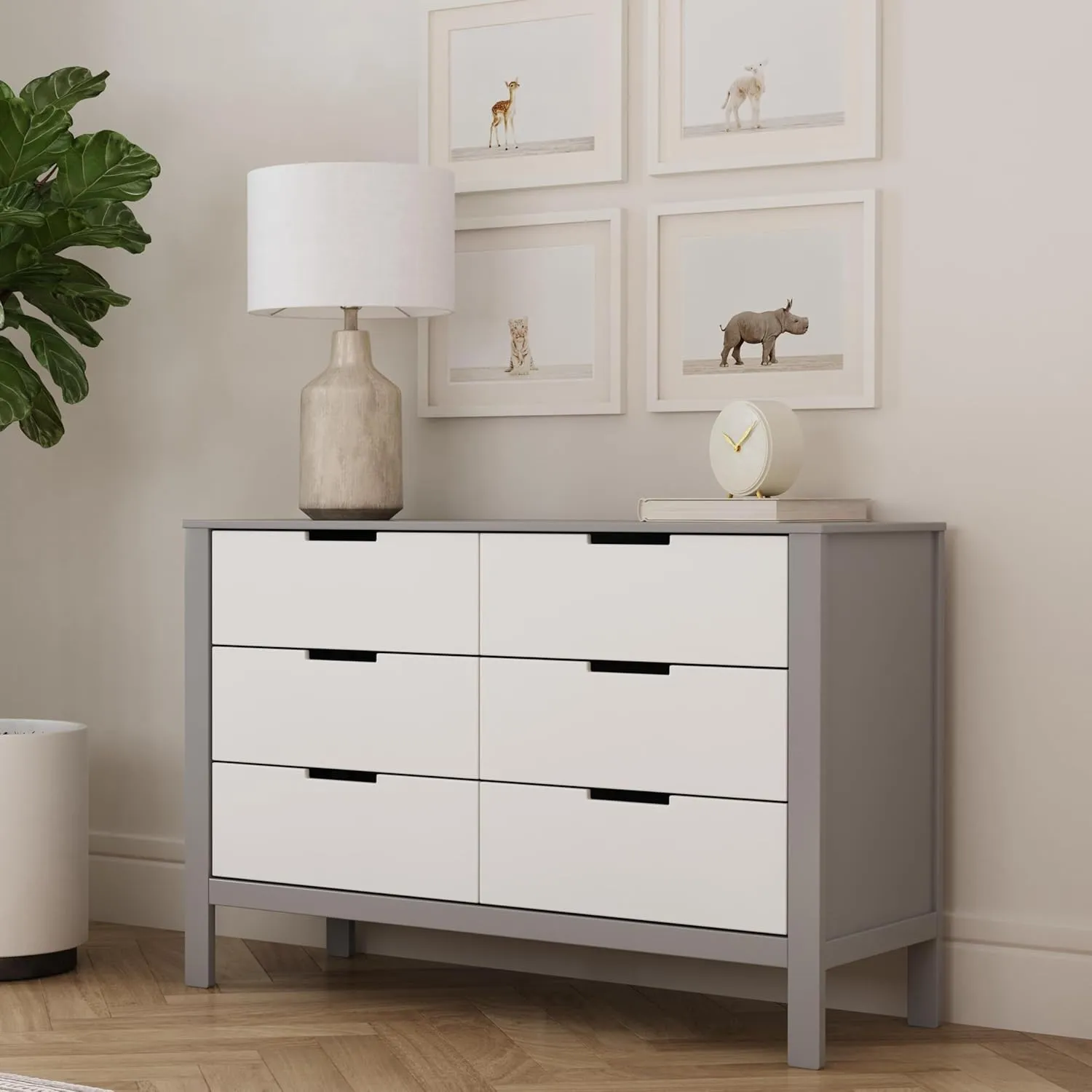 Carter's by DaVinci Colby 6-Drawer Dresser in Grey and White