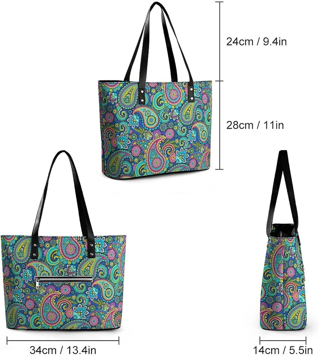 Cartoon Mushrooms A Leather Handbag with Large Capacity And Portability