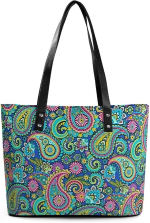 Cartoon Mushrooms A Leather Handbag with Large Capacity And Portability