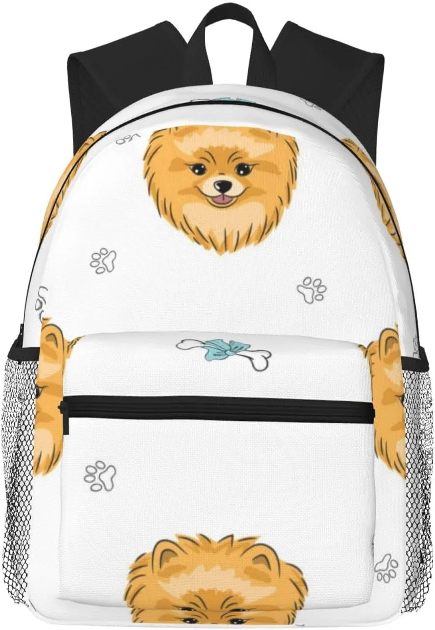 Cartoon Pomeranian Dog Lightweight Packable Backpack Travel Casual Hiking Daypack Foldable Backpack For Men Women