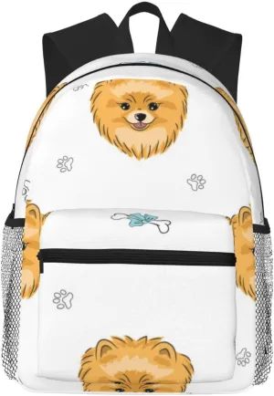 Cartoon Pomeranian Dog Lightweight Packable Backpack Travel Casual Hiking Daypack Foldable Backpack For Men Women