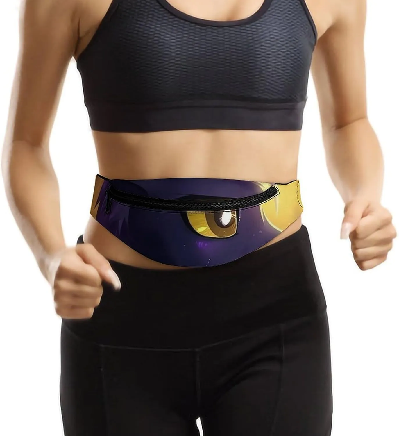 Cartoon Purple Pony Fanny Pack for Women Men Waist Bag Waterproof Belt Bag with Adjustable Strap