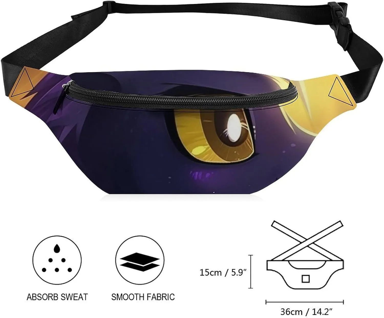 Cartoon Purple Pony Fanny Pack for Women Men Waist Bag Waterproof Belt Bag with Adjustable Strap