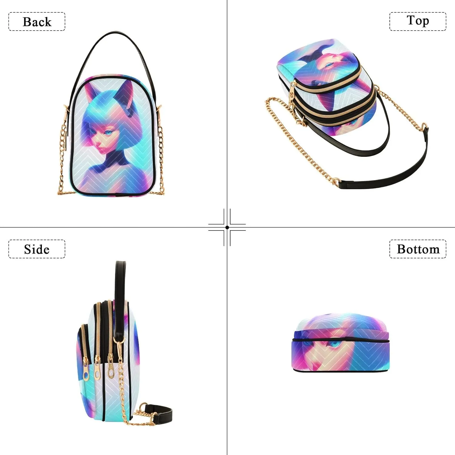Cartoon Quilted Crossbody Bag Small Shoulder Purse Women's Handbags Phone Purse with Chain