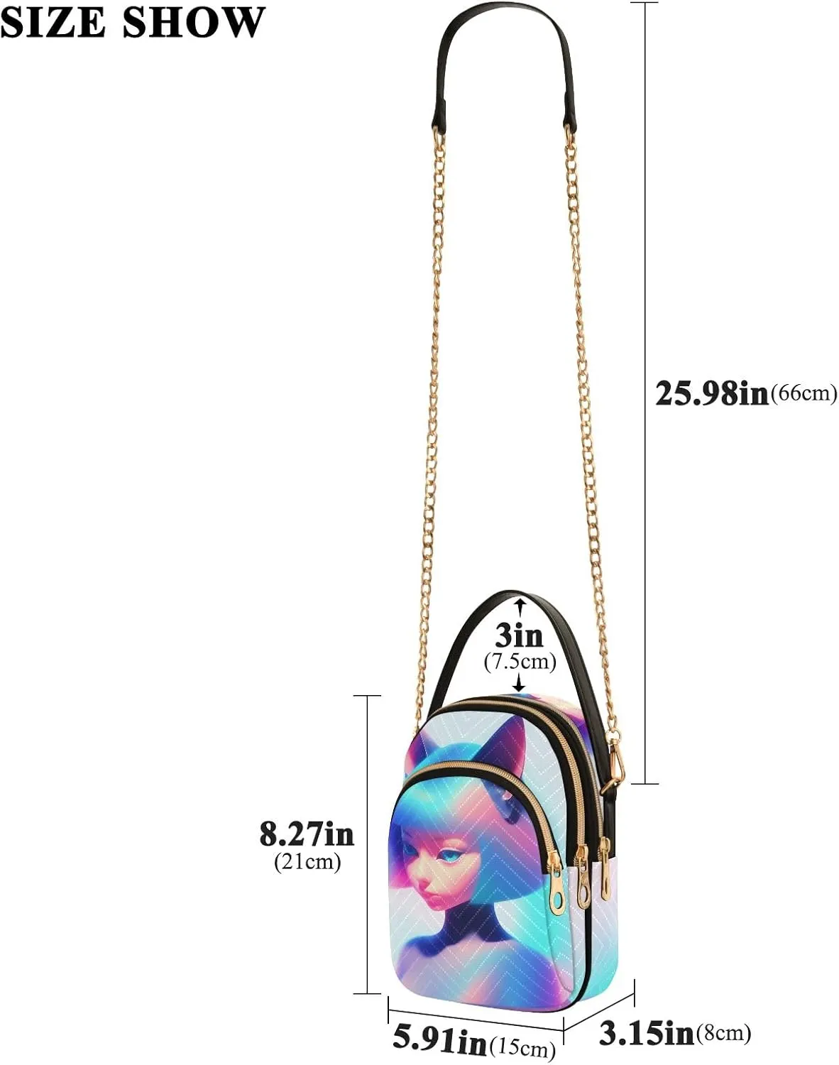 Cartoon Quilted Crossbody Bag Small Shoulder Purse Women's Handbags Phone Purse with Chain