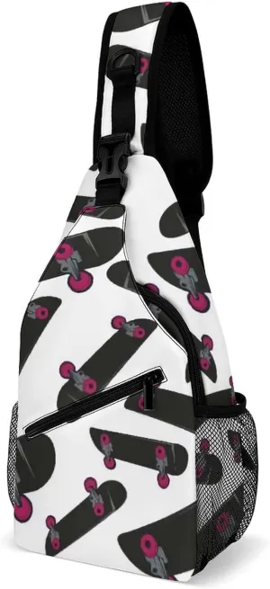 Cartoon Skateboard Extreme Sports A Spacious And Large Capacity Portable Adjustable Chest Bag