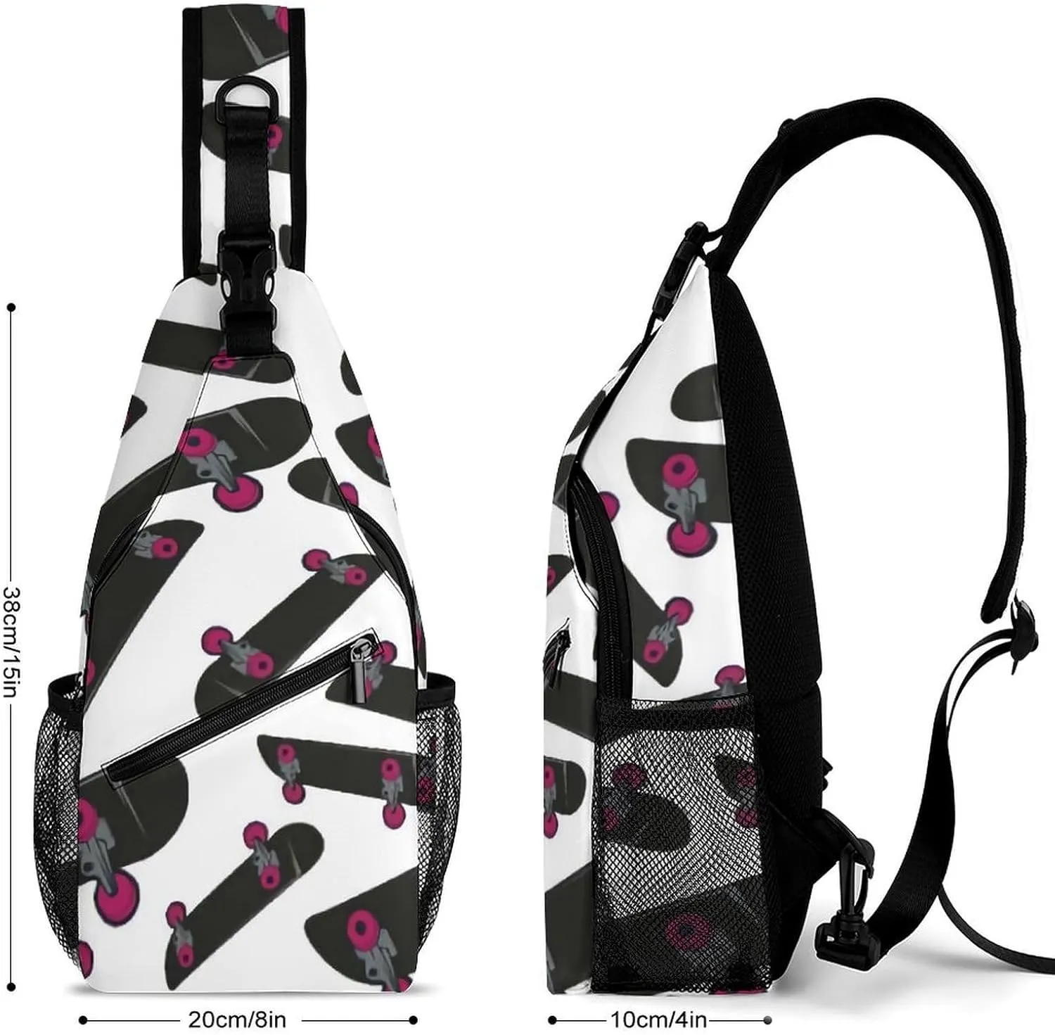 Cartoon Skateboard Extreme Sports A Spacious And Large Capacity Portable Adjustable Chest Bag
