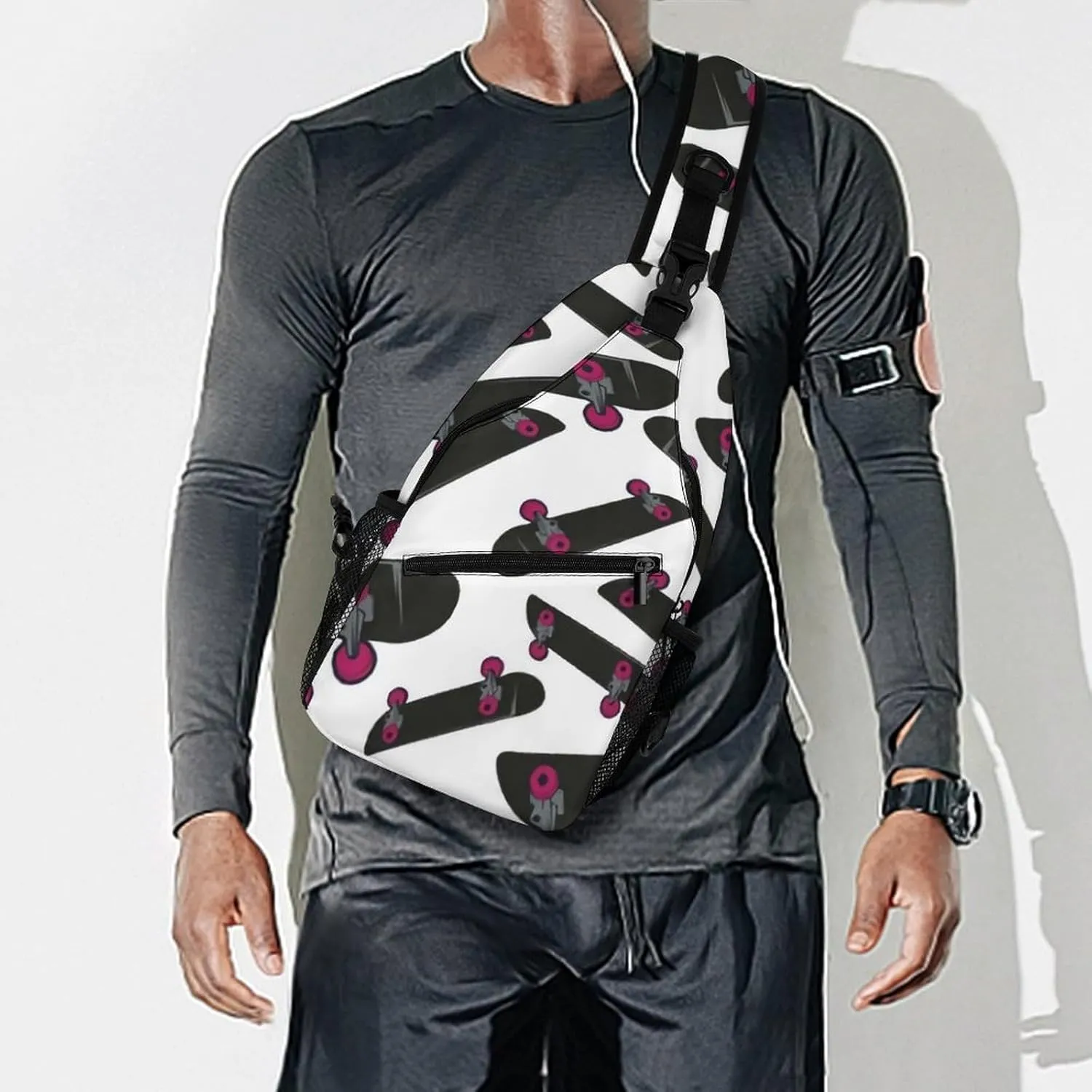 Cartoon Skateboard Extreme Sports A Spacious And Large Capacity Portable Adjustable Chest Bag