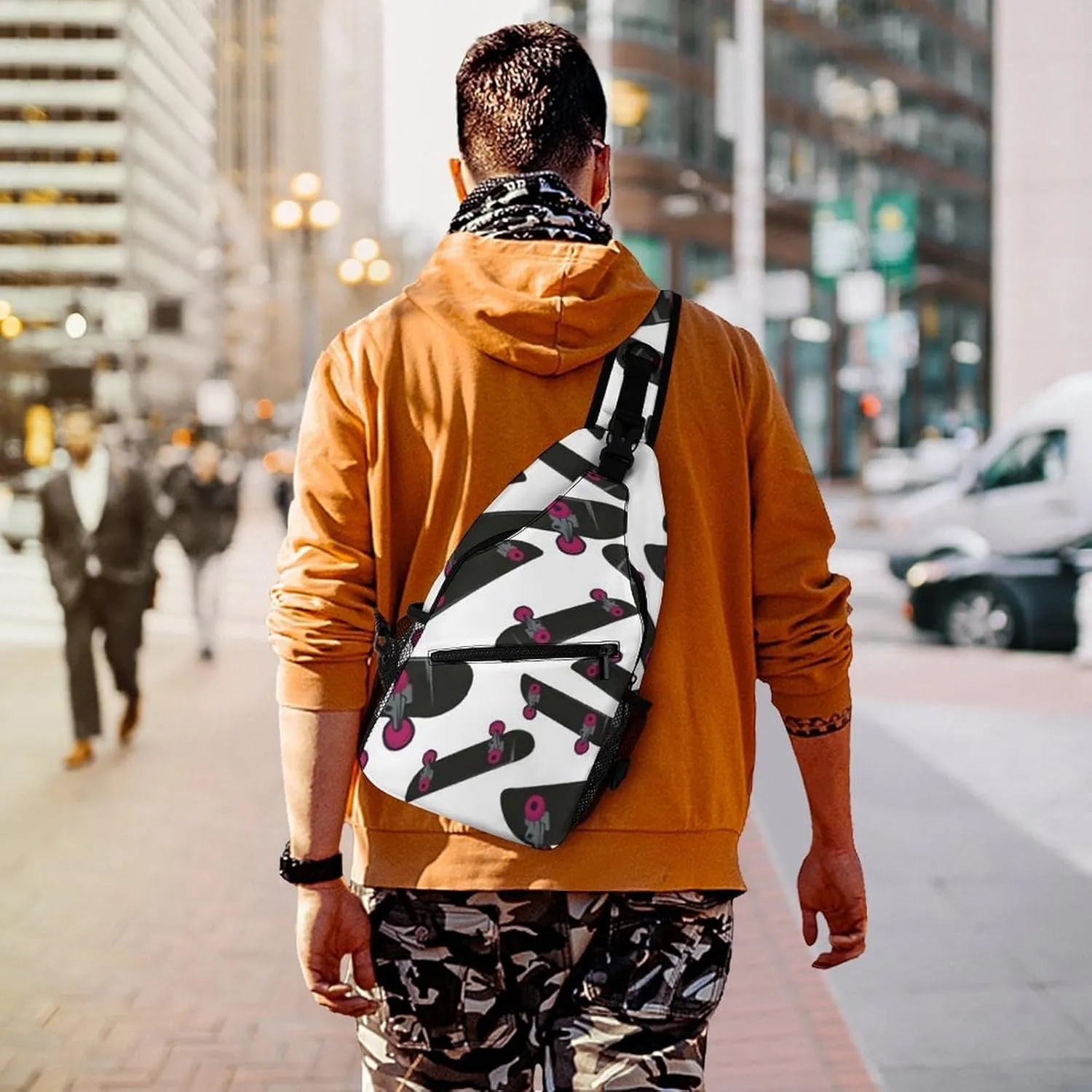 Cartoon Skateboard Extreme Sports A Spacious And Large Capacity Portable Adjustable Chest Bag