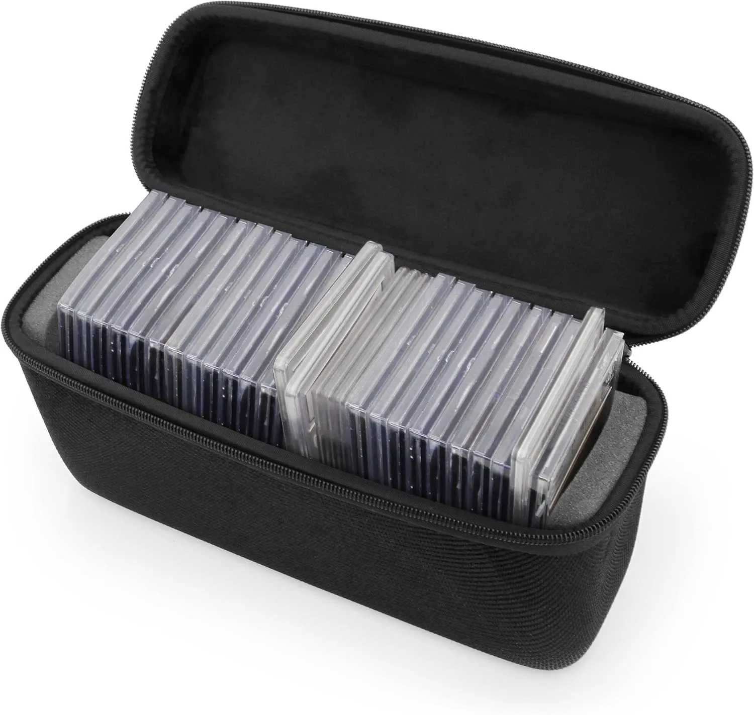 CASEMATIX Graded Card Case Compatible with 30  BGS PSA FGS Graded Sports Trading Cards, Hard Shell Graded Slab Card Storage Box with Easy Access Custom Card Carrying Case Impact Absorbing Slot