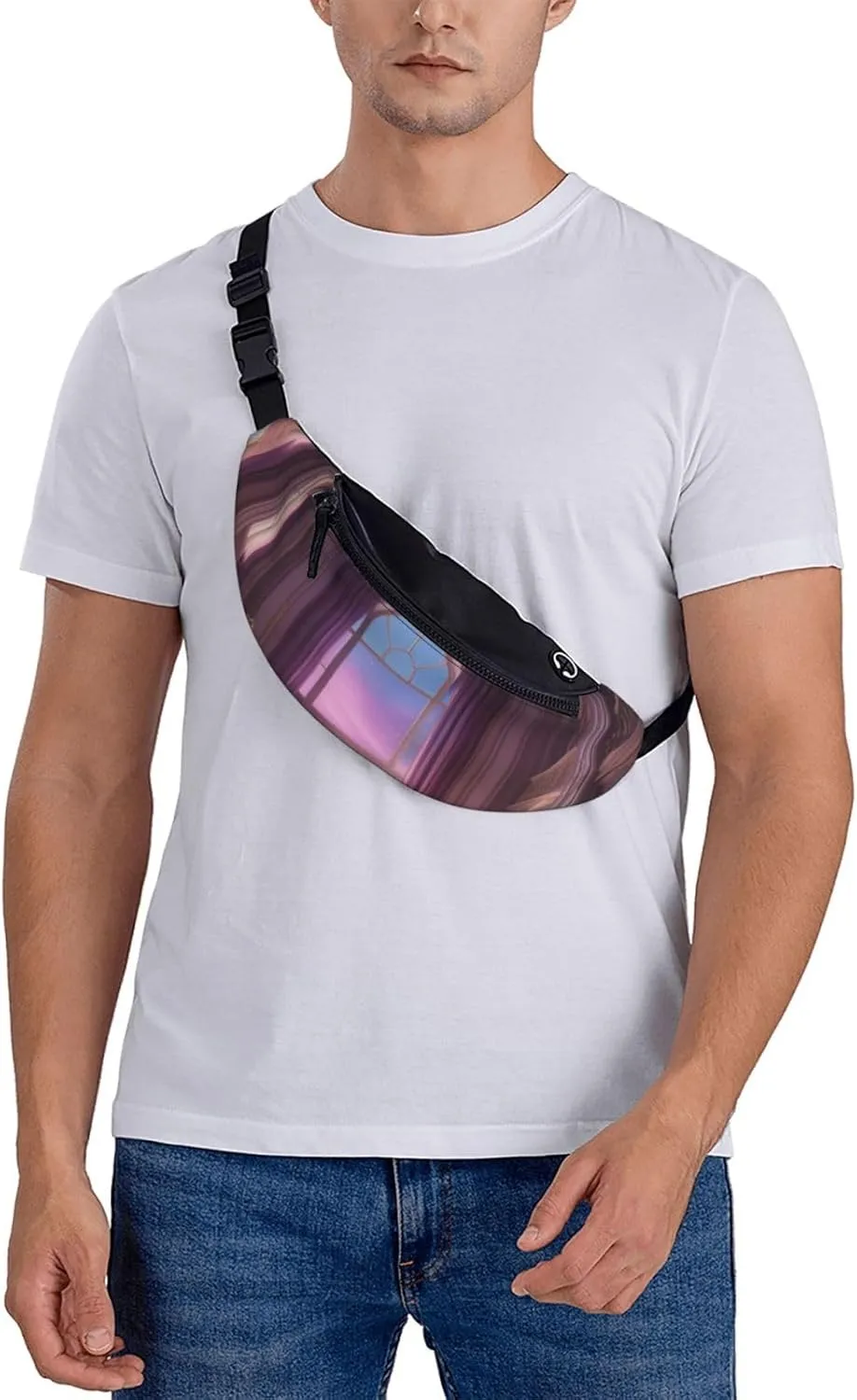 Casual Aurora Dreams Printed Fanny Pack,Crossbody Fanny packs for women Men Waist Bag for Running Travel