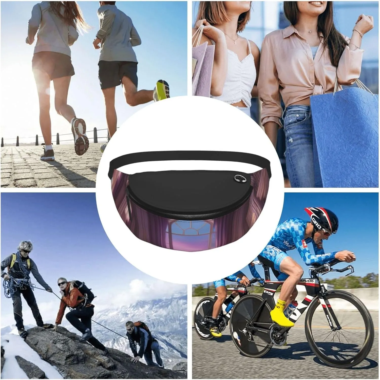 Casual Aurora Dreams Printed Fanny Pack,Crossbody Fanny packs for women Men Waist Bag for Running Travel