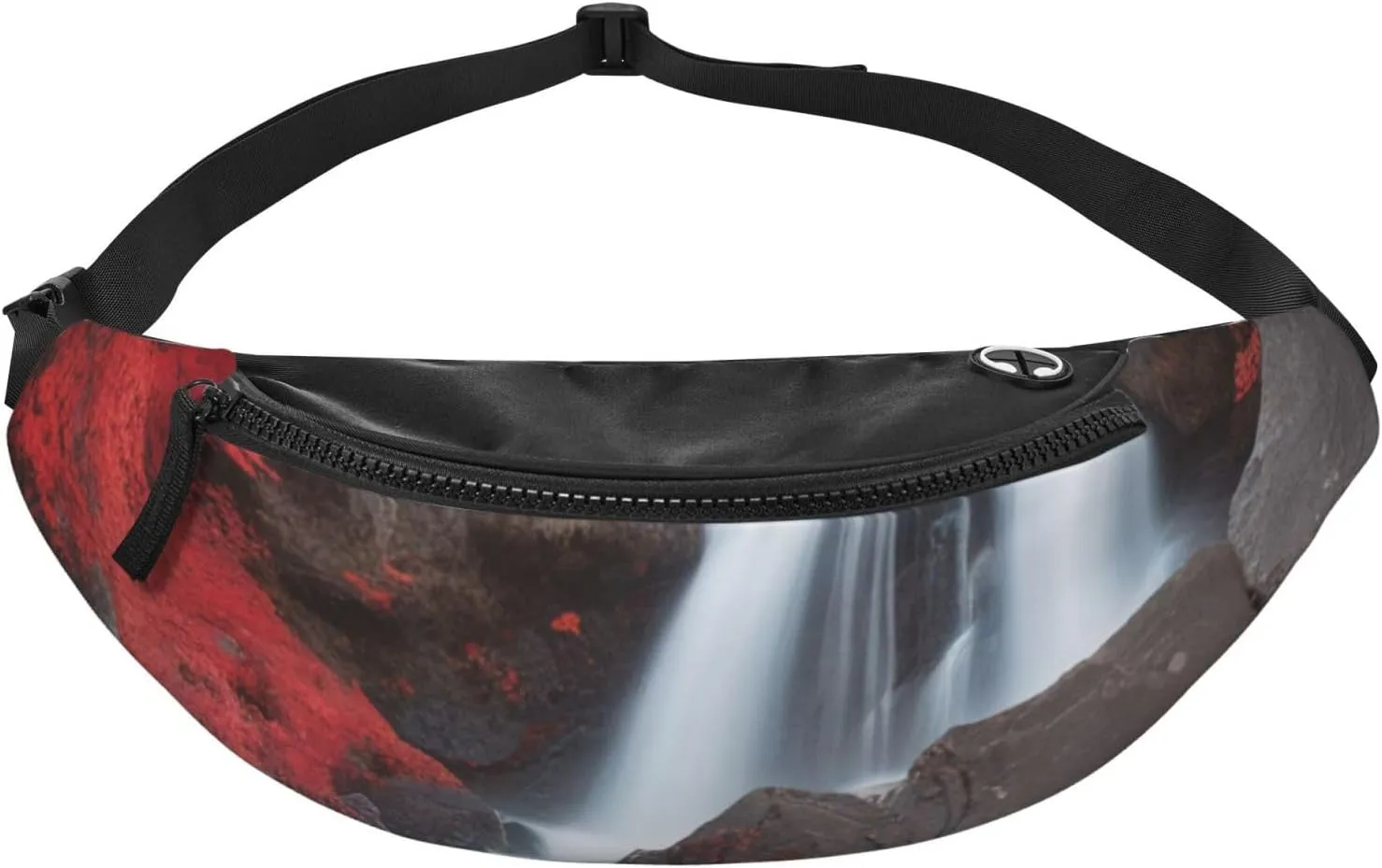 Casual Crimson Cascade Printed Fanny Pack,Crossbody Fanny packs for women Men Waist Bag for Running Travel