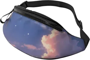 Casual Melodic Moonlight Printed Fanny Pack,Crossbody Fanny packs for women Men Waist Bag for Running Travel