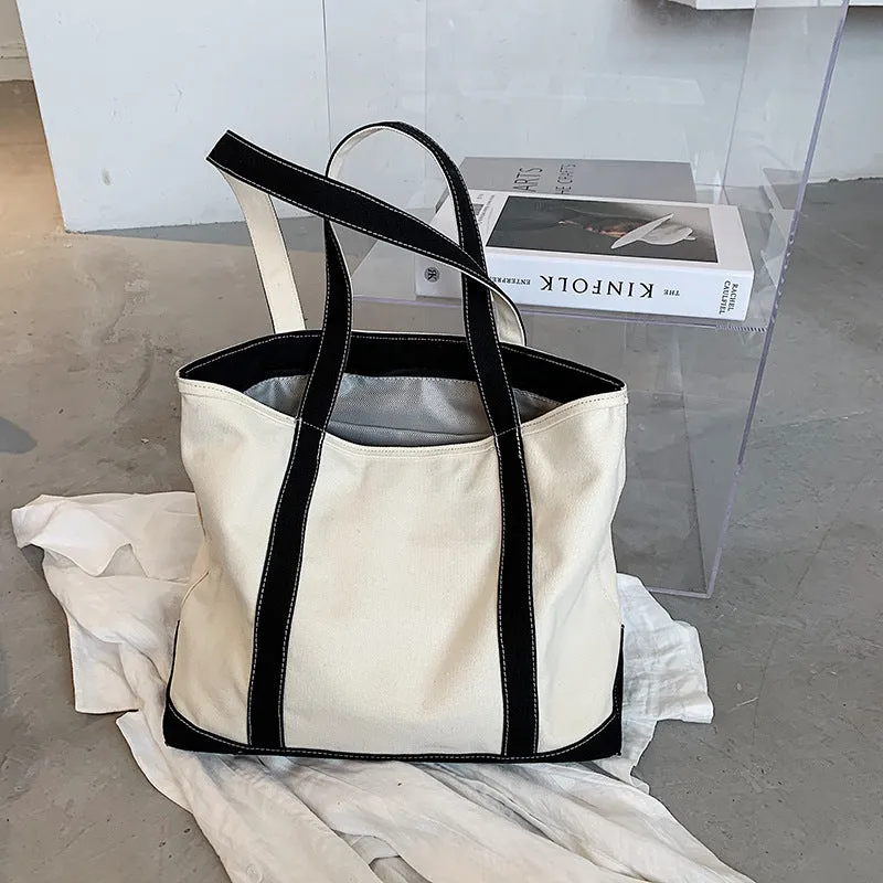 Casual Versatile Simple Large Capacity Canvas Shoulder Bag